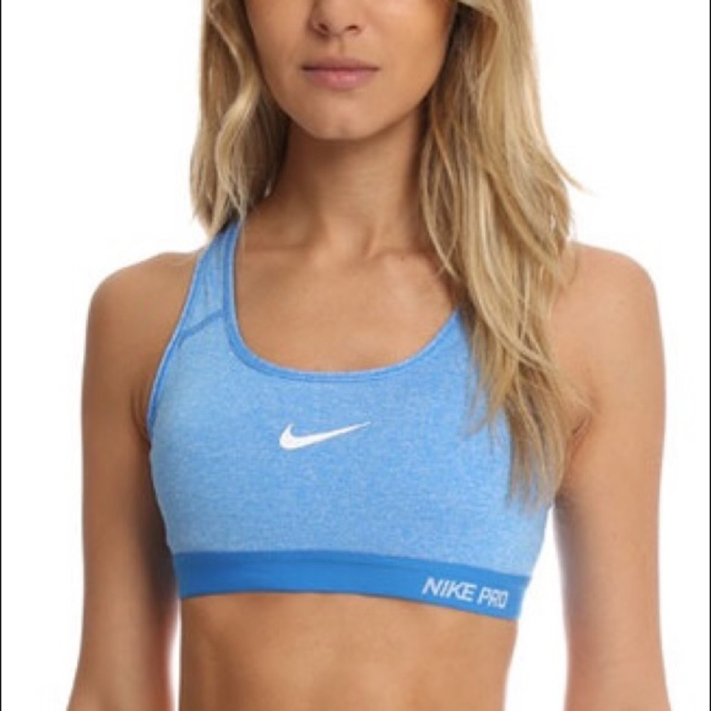 Heathered Blue Nike Pro Classic Sports Bra